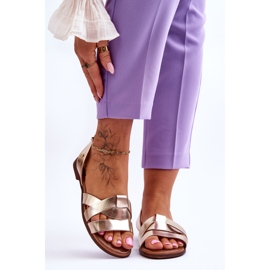 Zazoo Sandale confortabile din piele Kayla aurii de aur 1