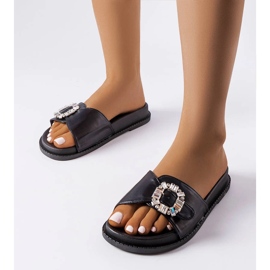 Diapozitive negre decorate cu strasuri Griegsvei negru 1