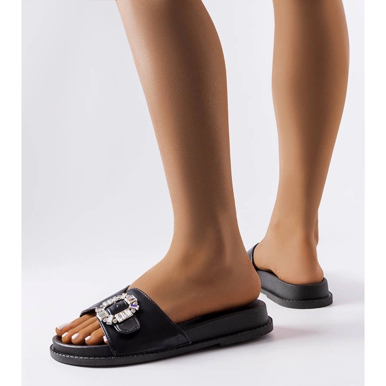 Diapozitive negre decorate cu strasuri Griegsvei negru 2