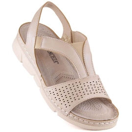 Sandale confortabile slip-on Vinceza W 2237 bej 1