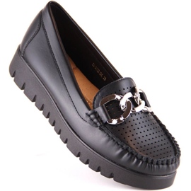 Mocasini pe platforma cu lant Potocki W YQ21021 negru 1