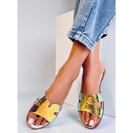 BM Papuci de damă Duey Gold opalescenți de aur 2