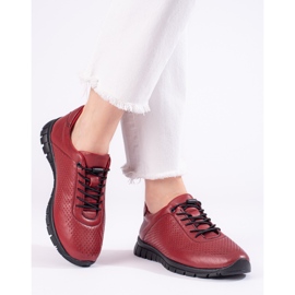 Pantofi sport din piele visiniu de la T.Sokolski roșu 1 Pantofi sport din piele visiniu de la T.Sokolski roșu 1