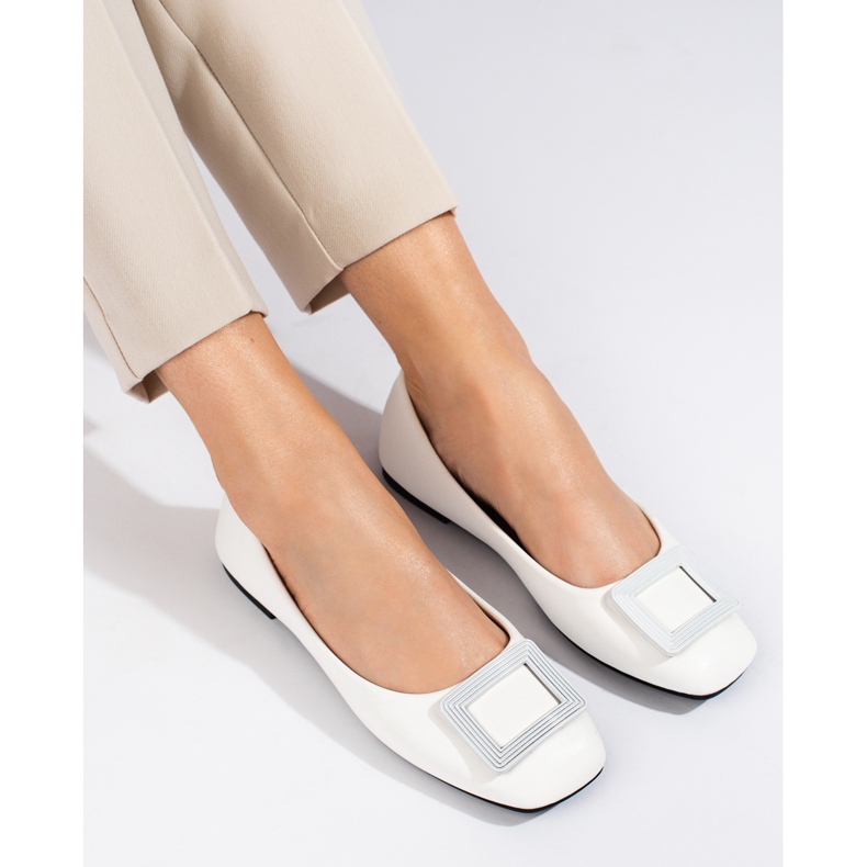 Balerini albi de dama cu decor Shelovet 1