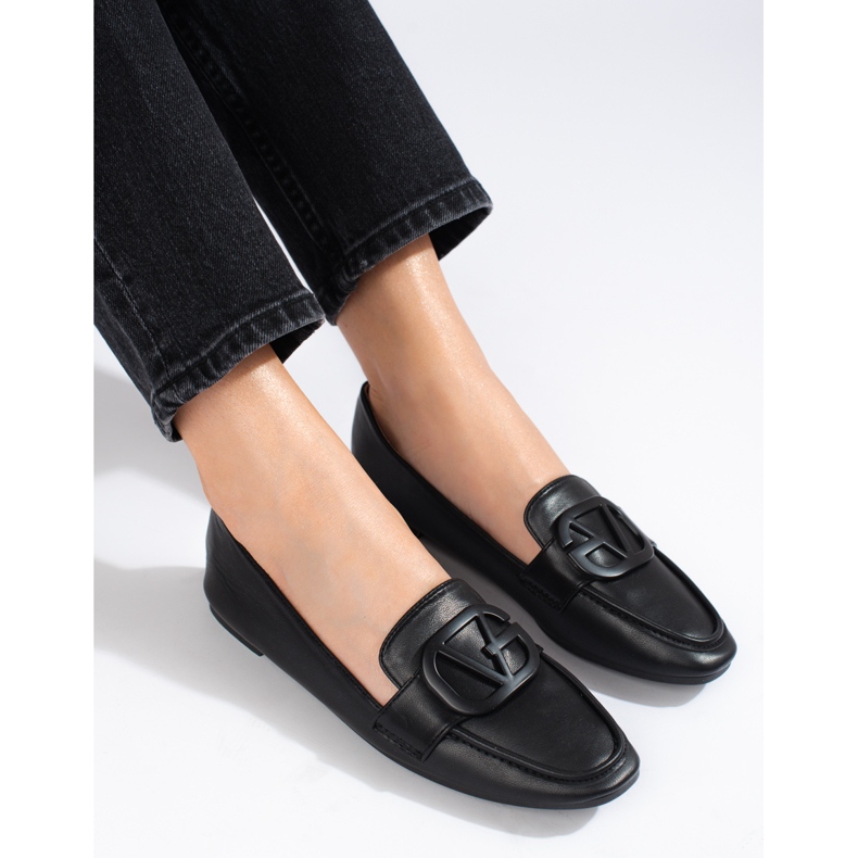 Mocasini slip-on dama Shelovet negri negru 1