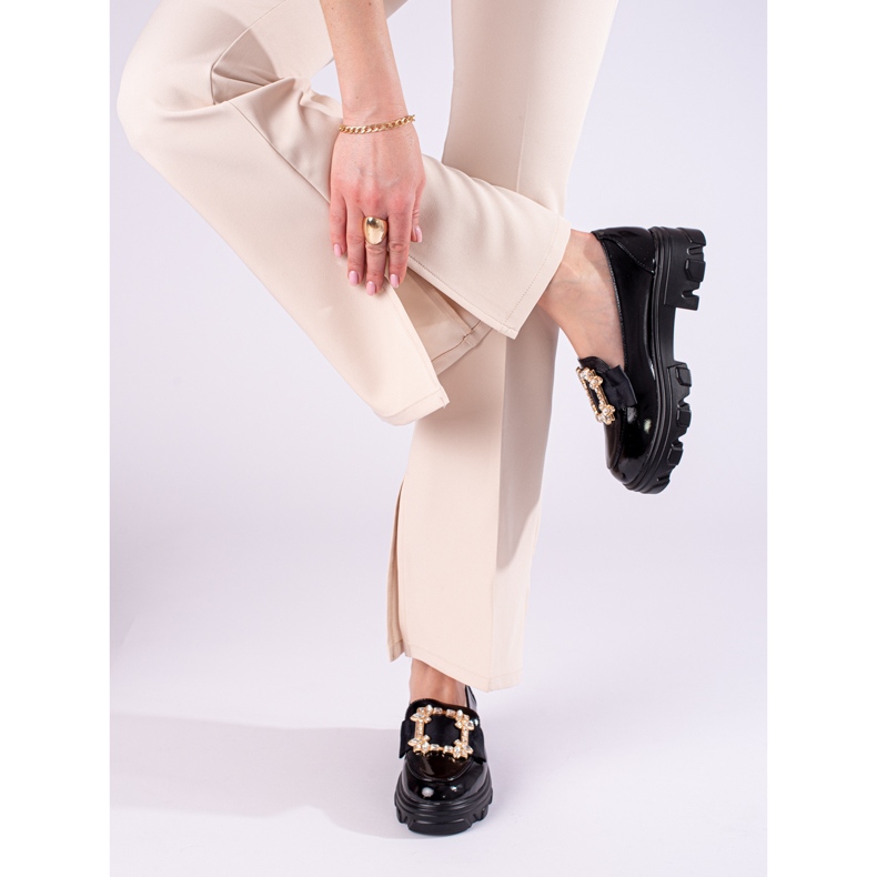 W. Potocki Mocasini lacuiti negri pe talpa groasa de la T.Potocki negru 1