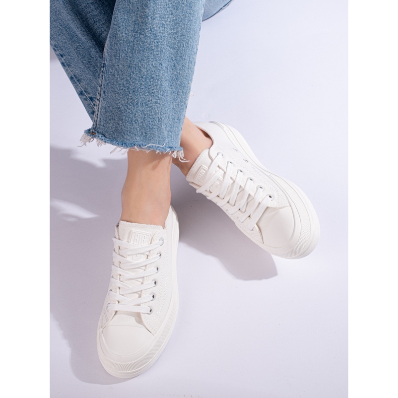 Adidasi de dama pe platforma alb Big Star LL274968101 1