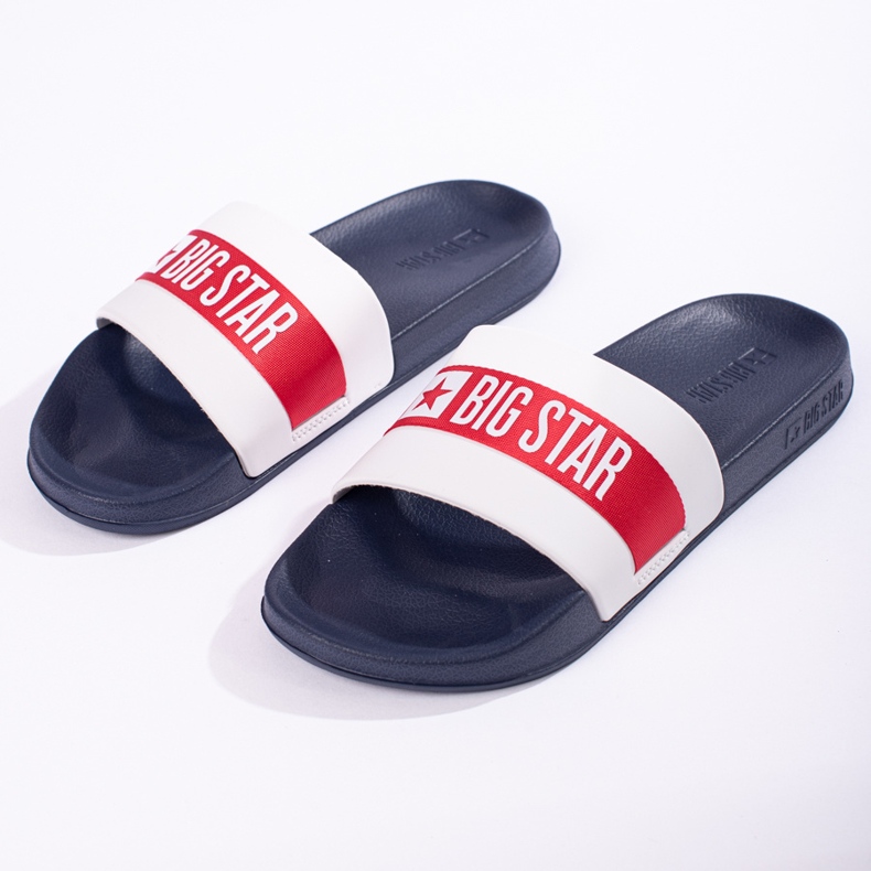 Papuci ușoare pentru bărbați Big Star LL174455 bleumarin alb 2