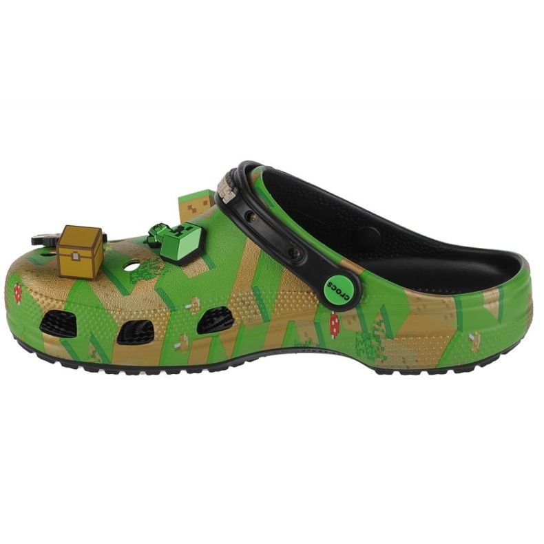 Saboți Crocs Elevated Minecraft Classic Clog 208472-90H verde 1 Saboți Crocs Elevated Minecraft Classic Clog 208472-90H verde 1