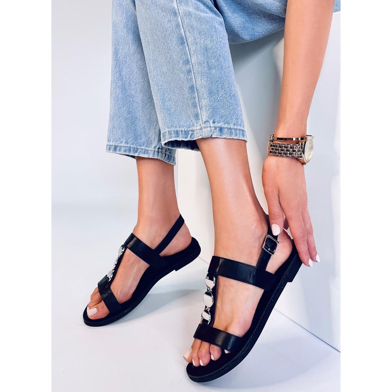 BM Sandale dama Cheek Black metalice negru 2