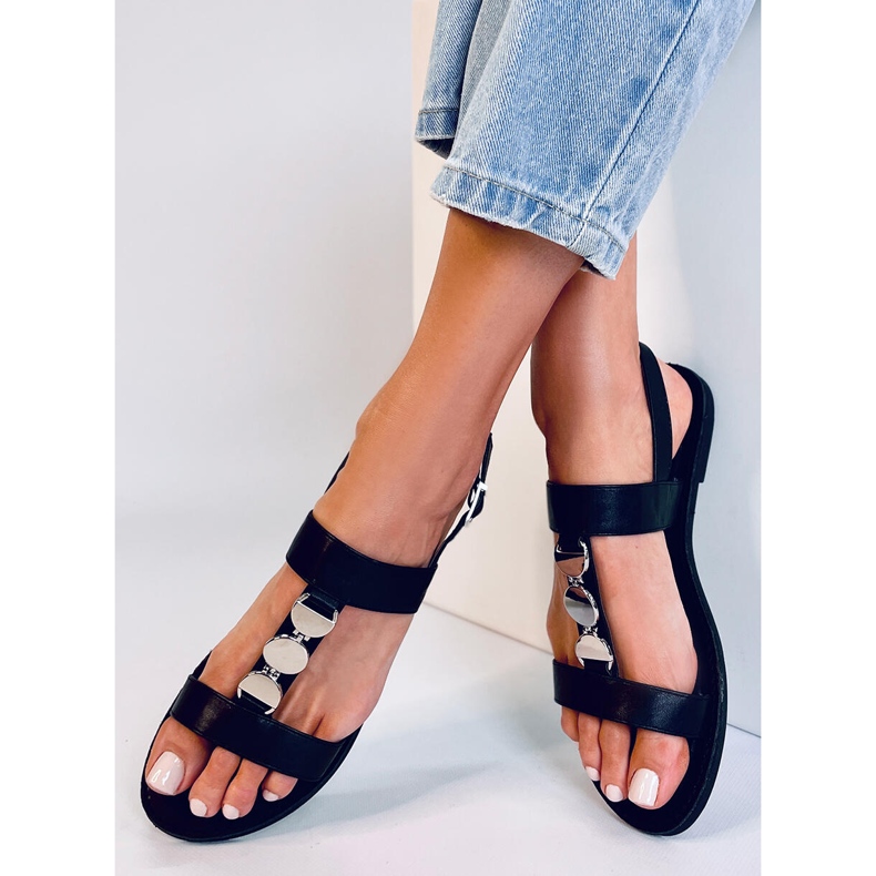 BM Sandale dama Cheek Black metalice negru 1