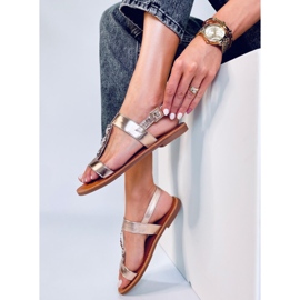 BM Sandale de damă metalice Cheek Champagne roz 2