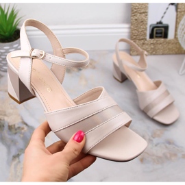 Sandale elegante de dama pe un post bej Sergio Leone SK897 1 Sandale elegante de dama pe un post bej Sergio Leone SK897 1