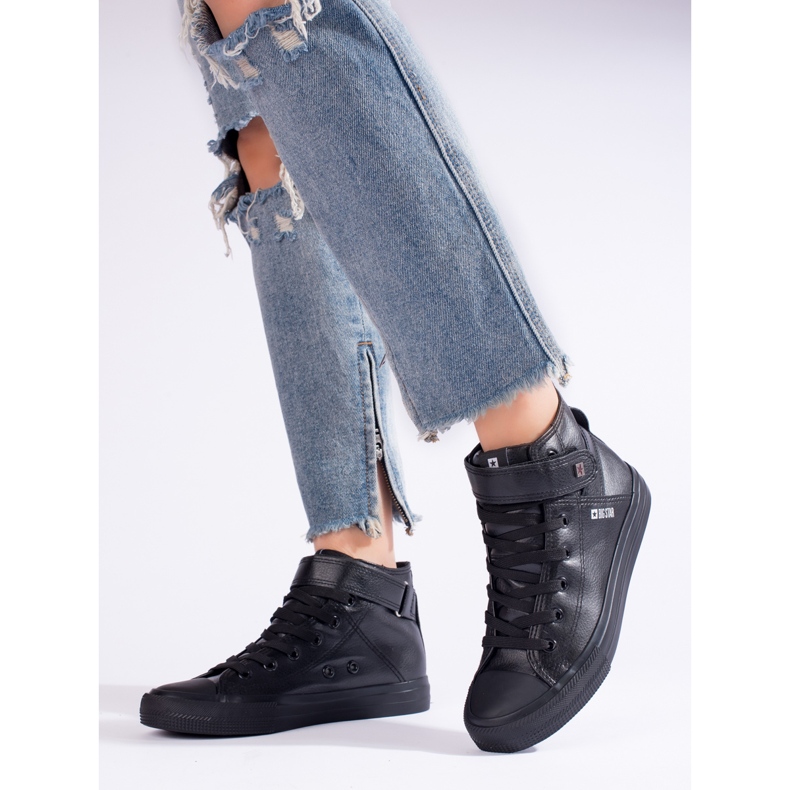 Tenisi înalți negri de damă Big Star V274542 negru 1