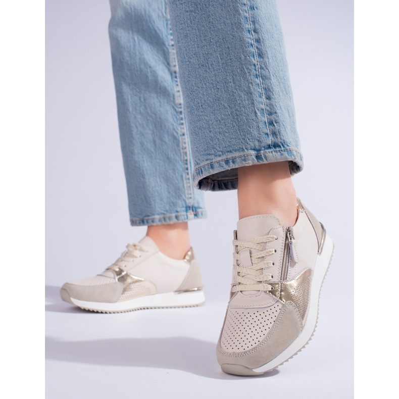 Pantofi sport dama Shelvt din piele, bej 1 Pantofi sport dama Shelvt din piele, bej 1