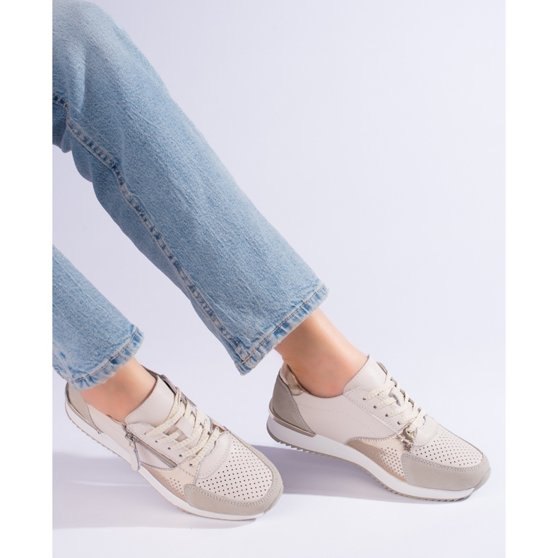 Pantofi sport dama Shelvt din piele, bej 2 Pantofi sport dama Shelvt din piele, bej 2