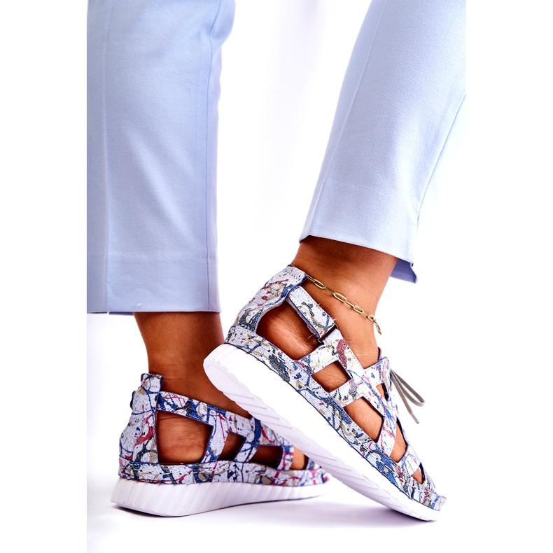 Maciejka Sandale Damă Piele Cu Velcro 05375-06 Albastru 4