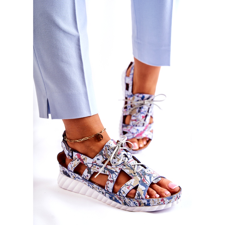 Maciejka Sandale Damă Piele Cu Velcro 05375-06 Albastru 3