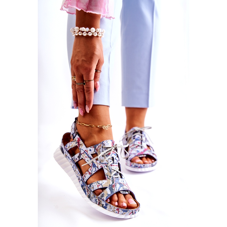 Maciejka Sandale Damă Piele Cu Velcro 05375-06 Albastru 1