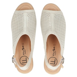 Sandale Filippo din piele ajurata bej/aurie DS4475 de aur 5 Sandale Filippo din piele ajurata bej/aurie DS4475 de aur 5