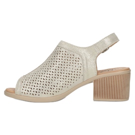 Sandale Filippo din piele ajurata bej/aurie DS4475 de aur 4 Sandale Filippo din piele ajurata bej/aurie DS4475 de aur 4