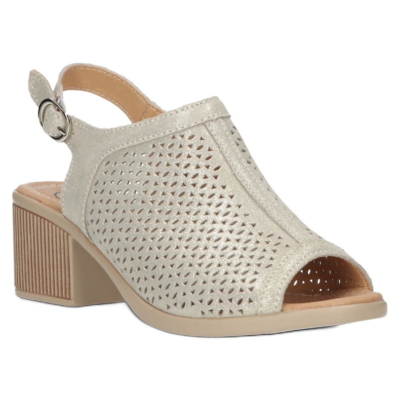 Sandale Filippo din piele ajurata bej/aurie DS4475 de aur 3 Sandale Filippo din piele ajurata bej/aurie DS4475 de aur 3