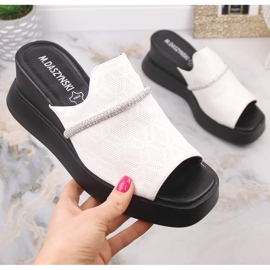 M. DASZYŃSKI Sandale cu pană de damă albe M.Daszyński SA209-2 1 M. DASZYŃSKI Sandale cu pană de damă albe M.Daszyński SA209-2 1