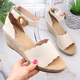 Sandale de damă eVento 5425 bej espadrile cu pană 1 Sandale de damă eVento 5425 bej espadrile cu pană 1