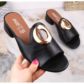 Papuci eleganti de dama cu toc negru Jezzi ASA214-1 1