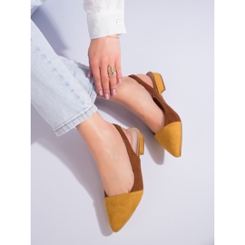 Pompe de damă cu toc deschis Shelovet maro 1