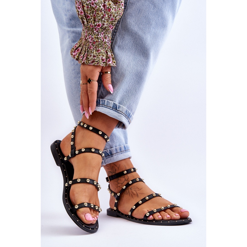 PG1 Sandale De Dama Cu Crampoane Decorative Dorothy Neagra negru 2