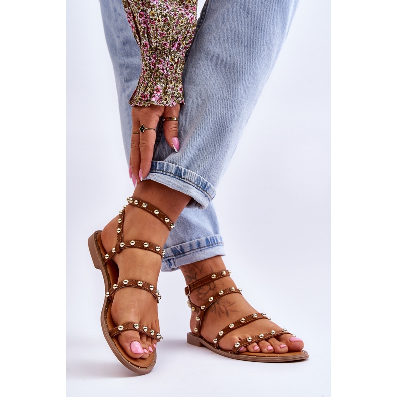 PG1 Sandale De Dama Cu Crampoane Decorative Maro Dorothy 2 PG1 Sandale De Dama Cu Crampoane Decorative Maro Dorothy 2