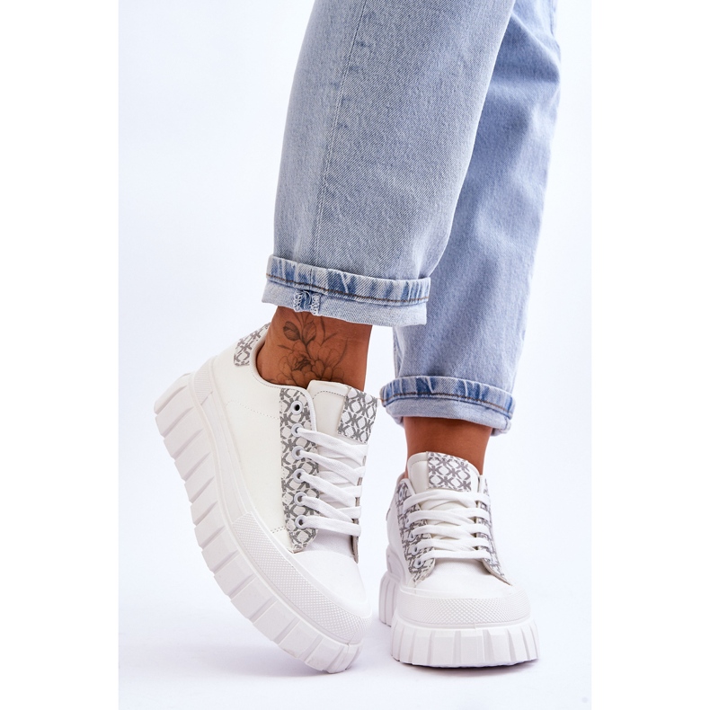 PG1 Pantofi de damă din piele cu platformă Alison alb 1