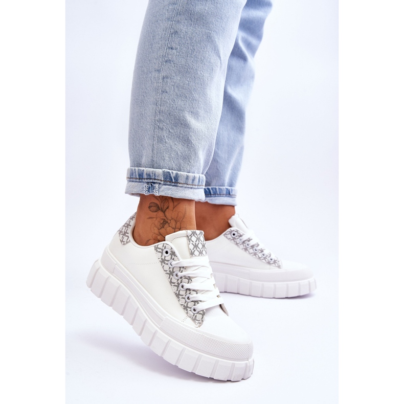 PG1 Pantofi de damă din piele cu platformă Alison alb 2