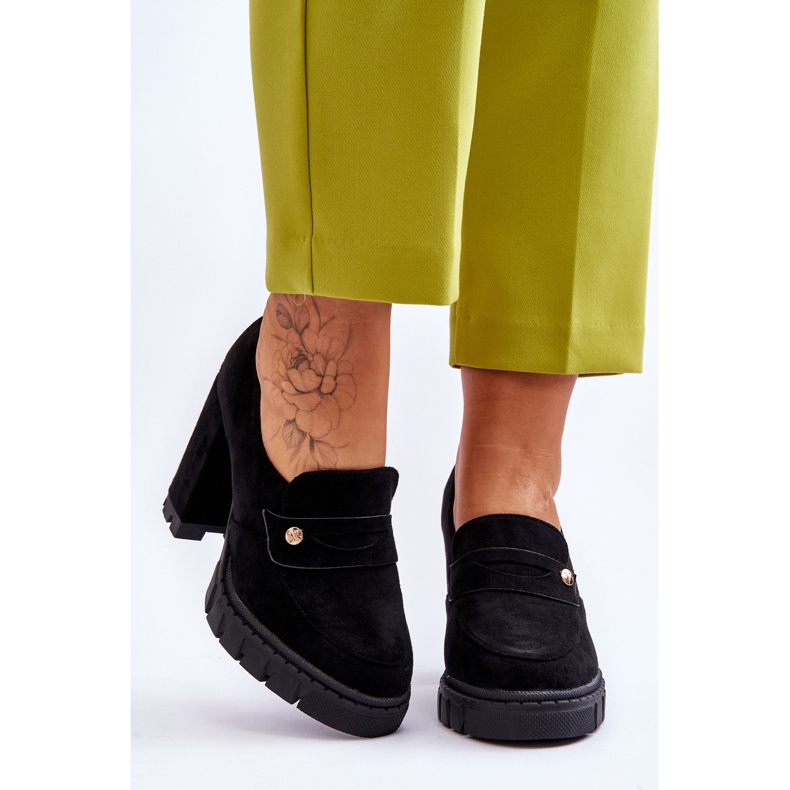 Vinceza Tocuri înalte din piele intoarsa elegante Negru Mintore 1