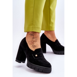 Vinceza Tocuri înalte din piele intoarsa elegante Negru Mintore 2