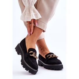 Mocasini dama din piele intoarsa S.Barski HX52-222 Negru 2