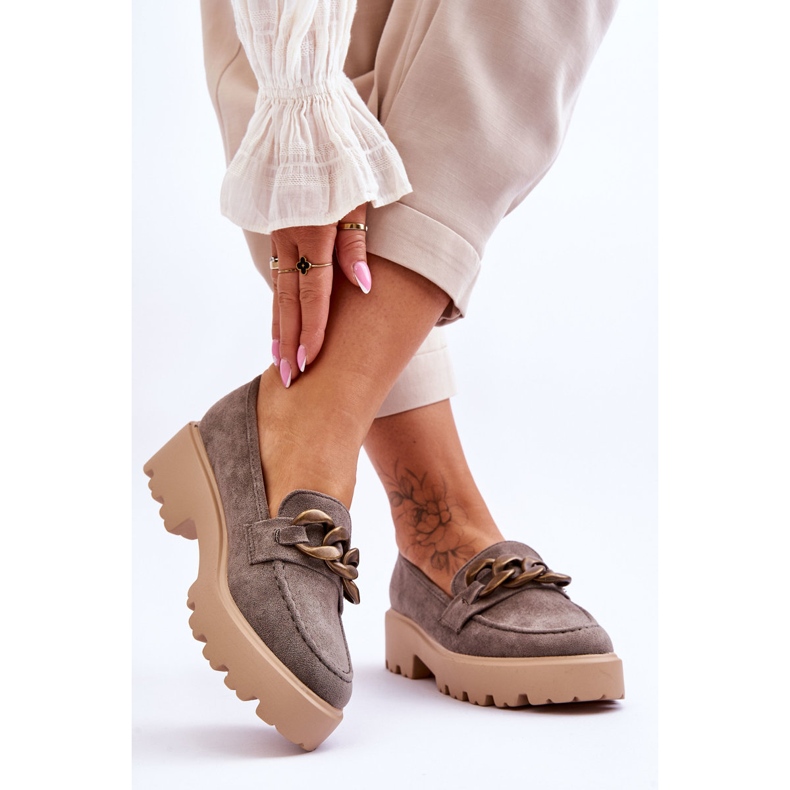 Mocasini de dama din piele intoarsa S.Barski HX52-222 gri 2