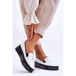 S.Barski Adidași cu platformă din piele albi Madeline 2