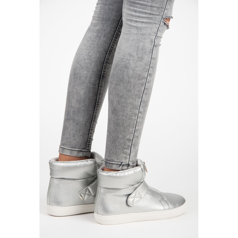 Adidași înalți cu velcro gri 1