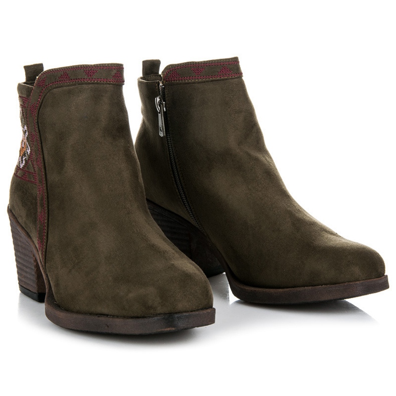 Kylie Cizme cu model etnic verde 2 Kylie Cizme cu model etnic verde 2