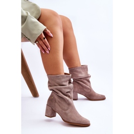 Ghete Slip-On Maciejka din piele intoarsa 06005-10 Bej Inchis 2