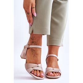 Sergio Leone SK898 Sandale cu toc mic Bej 1