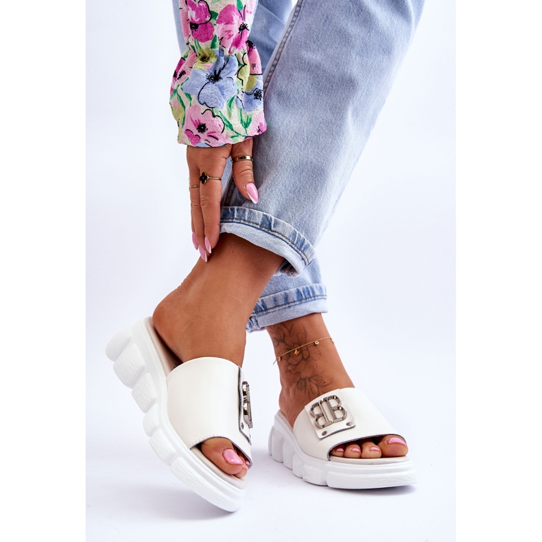 Vinceza Papuci De Damă Platformă Cu Decor Bej Monroe 2