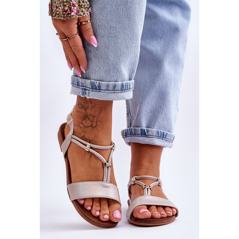 Sandale plate damă S.Barski KV-541-120 Aur de aur 1