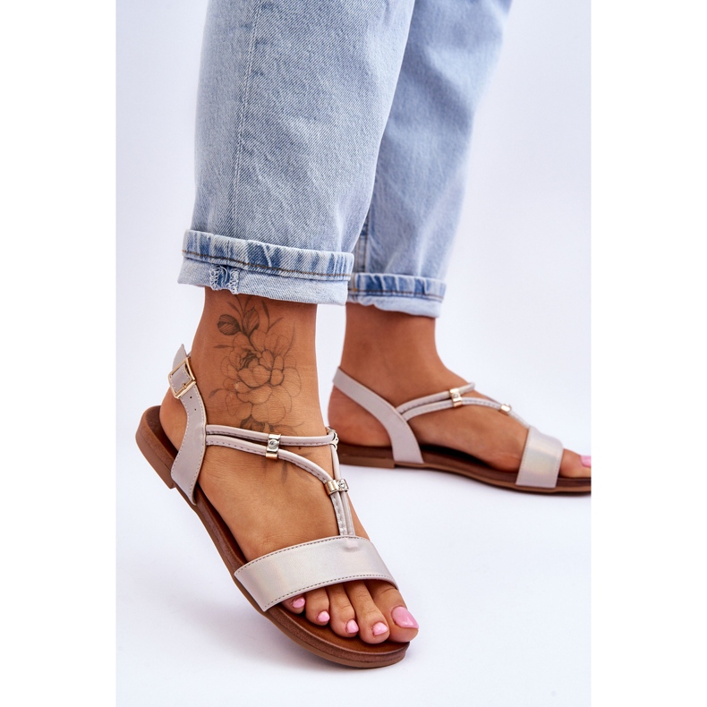 Sandale plate damă S.Barski KV-541-120 Aur de aur 2