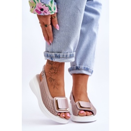 Sandale Piele Ajurata S.Barski BN291 Roz 1