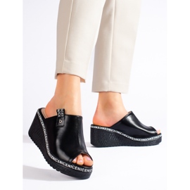 Papuci negri Shelovet pentru femei negru 2