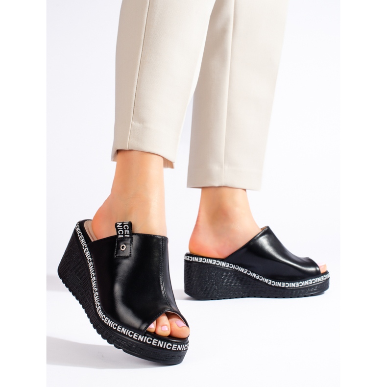 Papuci negri Shelovet pentru femei negru 2