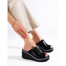 Papuci negri Shelovet pentru femei negru 1